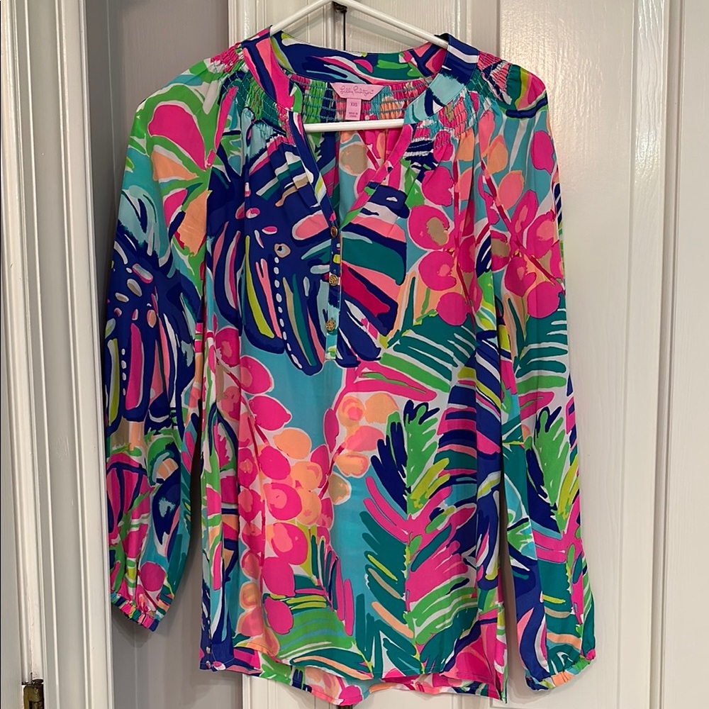 NWOT XXS Silk Lilly Pulitzer Elsa Blouse